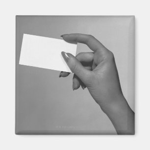 Woman Holding Card Magnet