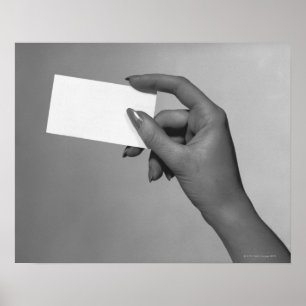 Woman Holding Card Poster