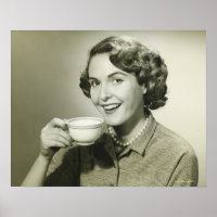Woman Holding Cups