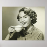 Woman Holding Cups