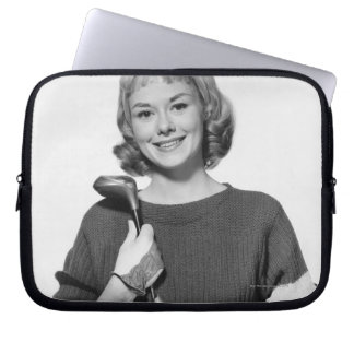 Woman Holding Golf Club Laptop Sleeve