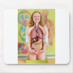 Woman holding human body with internal organs.JPG Mouse Mat