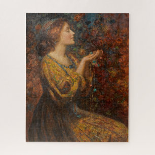 Woman Holding Jewels Thomas Mostyn Jigsaw Puzzle