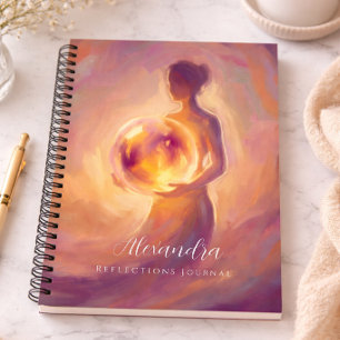 Woman Holding Light Personalised Reflections Notebook