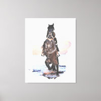 *~* Woman  Horse Beach AR22 Equine Watercolor