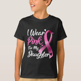 Woman I Wear Pink For My Daughter Breast Cancer Aw T-Shirt