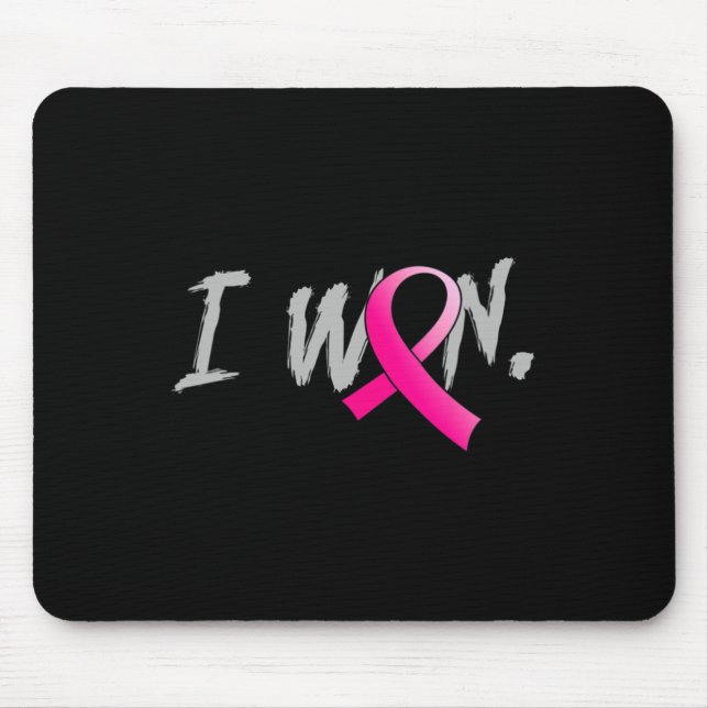 Woman I Won Breast Cancer Awareness Pink Ribbon Su Mouse Mat (Front)