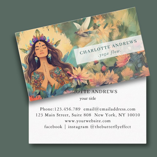 Woman Illustration Energy Healer Reiki Spirituel  Business Card (Woman Illustration Energy Healer Reiki Spirituel Business Card)
