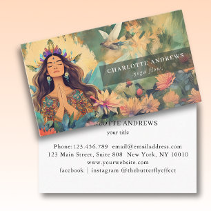 Woman Illustration Energy Healer Reiki Spirituel  Business Card