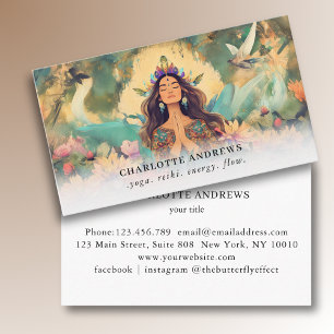 Woman Illustration Energy Healer Reiki Spirituel  Business Card