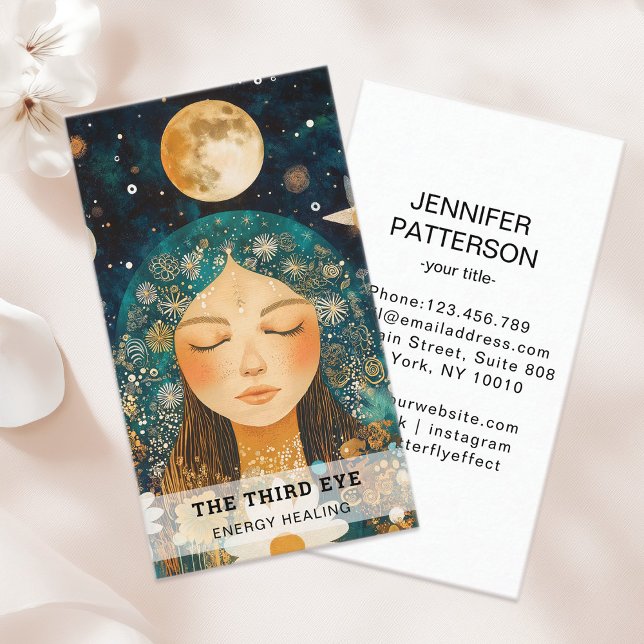Woman Illustration Energy Heiler Reiki Spirituell Business Card (Woman Illustration Energy Heiler Reiki Spirituell Business Card)