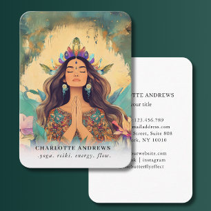 Woman Illustration Energy Heiler Reiki Spirituell Business Card