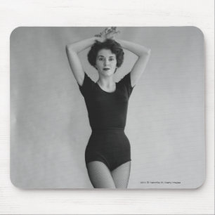 Woman in a ballet leotard portrait mouse mat