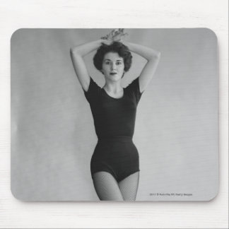 Woman in a ballet leotard portrait mouse mat