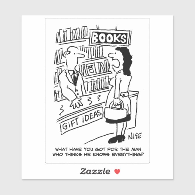 Woman in a Bookshop Cartoon. (Sheet)