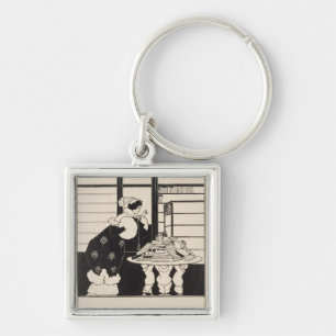 Woman in a Bookshop, design for a 'Yellow Book' co Key Ring