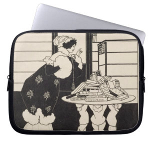 Woman in a Bookshop, design for a 'Yellow Book' co Laptop Sleeve