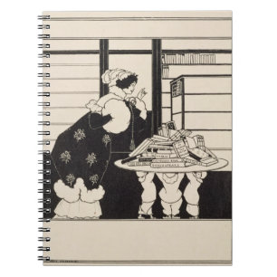 Woman in a Bookshop, design for a 'Yellow Book' co Notebook