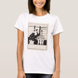 Woman in a Bookshop, design for a 'Yellow Book' co T-Shirt