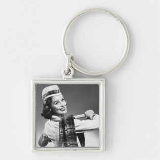 Woman in a Cap Key Ring