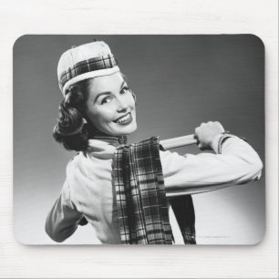 Woman in a Cap Mouse Mat