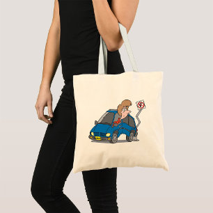 Woman In A Car Accident Tote Bag
