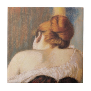 Woman in a Corset (by Federico Zandomeneghi) Tile