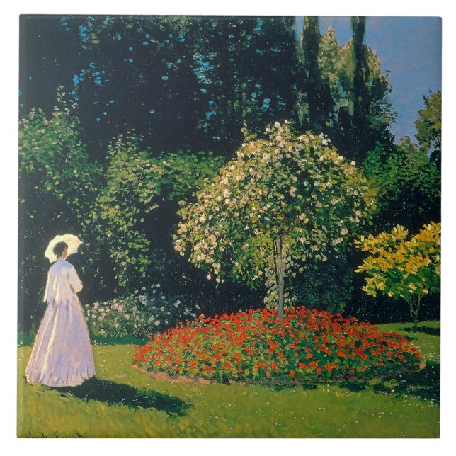Woman in a Garden, Monet Tile (Front)