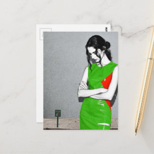 Woman in a Green Dress Postcard