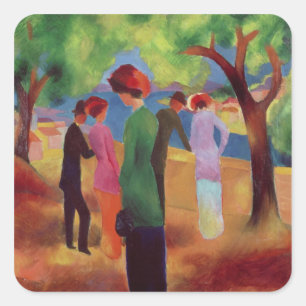 Woman in a Green Jacket, 1913 Square Sticker