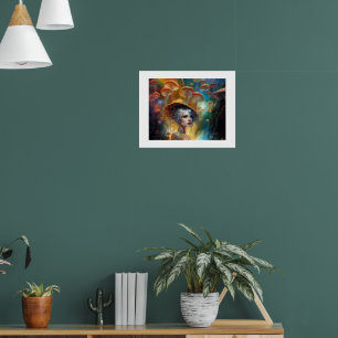 Woman in a magical fantasy mushroom forest poster