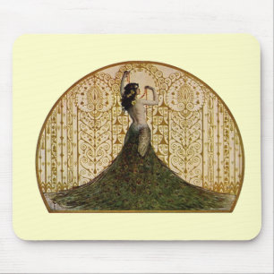 Woman in a Peacock Skirt Mouse Mat