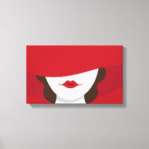 Woman In A Red Hat Canvas Print