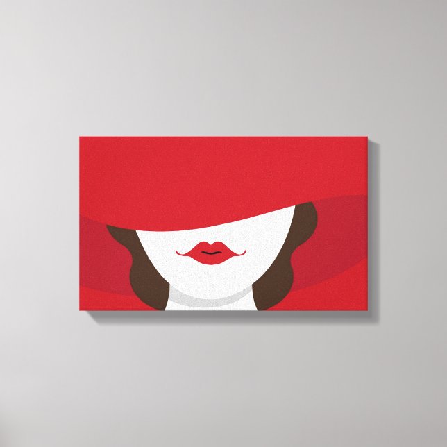Woman In A Red Hat Canvas Print (Front)