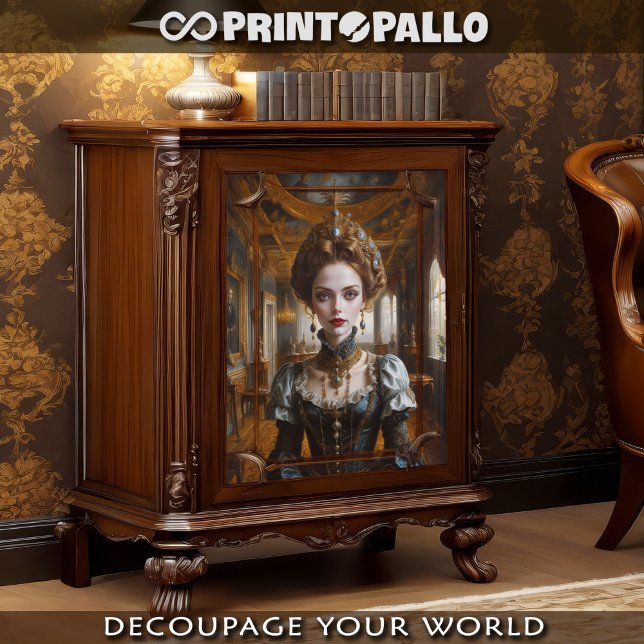 Woman in a renaissance dress in a baroque room tissue paper (Creator Uploaded)