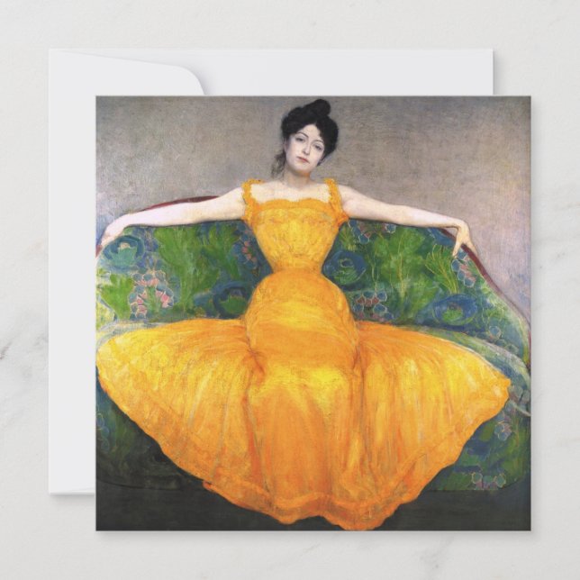 Woman in a Yellow Dress (by Max Kurzweil) Card (Front)