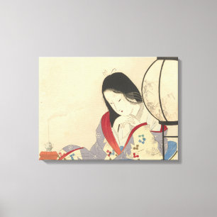 Woman in an Interior by a Lamp   1890-1908 Canvas Print