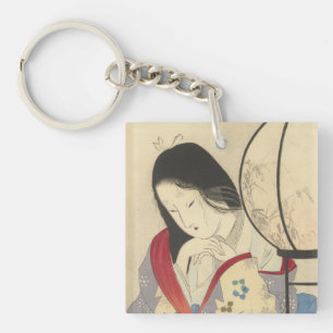 Woman in an Interior by a Lamp 1890-1908 Key Ring