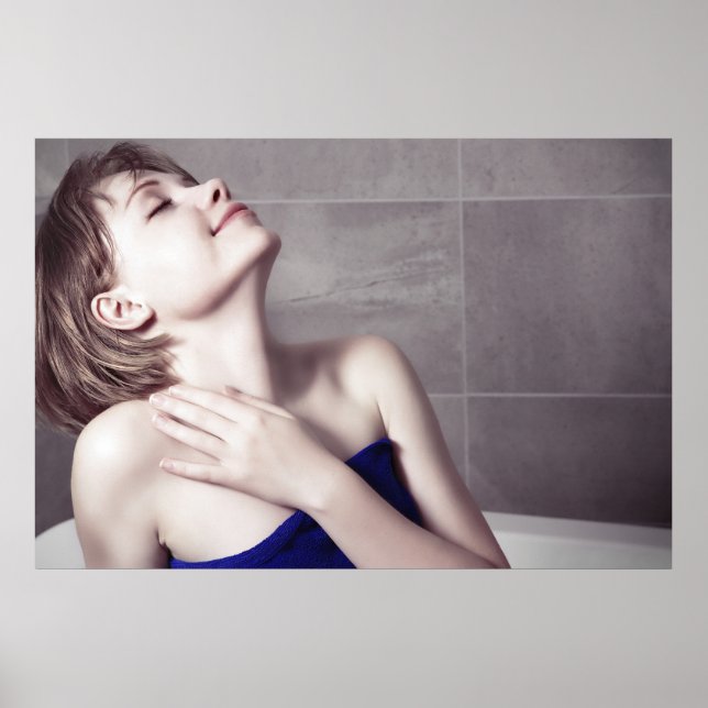 Woman in bathroom  poster (Front)