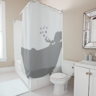 Woman in Bathtub Silhouette Shower Curtain