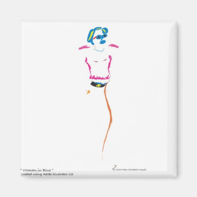 Woman in Bblue Magnet (Front)