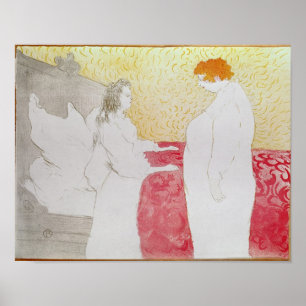 Woman in Bed, Profile - Waking Up, 1896 Poster