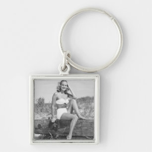 Woman in Bikini Key Ring