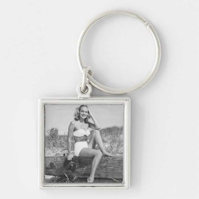 Woman in Bikini Key Ring (Front)