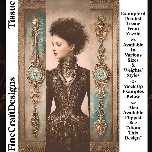 Woman in Black, Baroque Panels DX9L Decoupage Tissue Paper (Creator Uploaded)