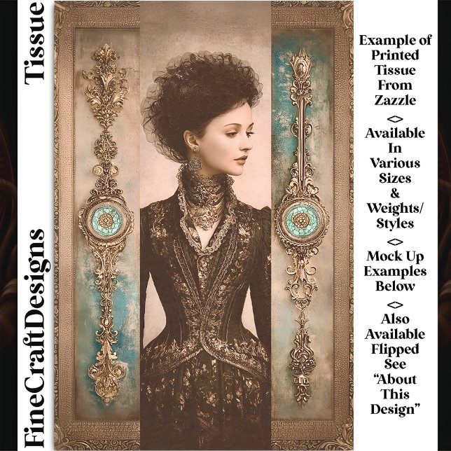 Woman in Black, Baroque Panels DX9R Decoupage Tissue Paper (Creator Uploaded)