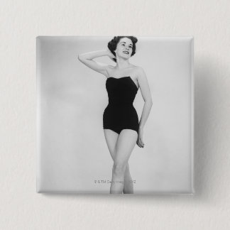 Woman in Black Corset 15 Cm Square Badge