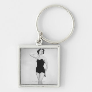 Woman in Black Corset Key Ring