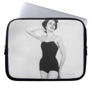 Woman in Black Corset Laptop Sleeve