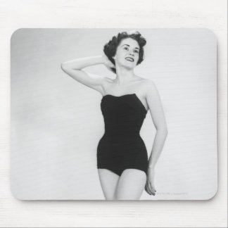 Woman in Black Corset Mouse Mat